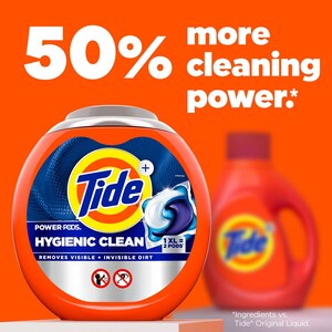 Tide Power PODS Hygienic Clean Liquid Laundry Detergent, Original Scent, 32 CT