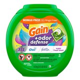 Gain Flings Laundry Detergent Pacs + Odor Defense, Super Fresh Blast Scent, 60 ct, thumbnail image