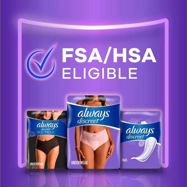 Always Discreet Adult Incontinence Underwear for Women and Postpartum Underwear, S/M, 42 CT