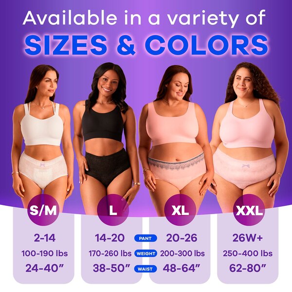 Always Discreet Women's Incontinence and Postpartum Underwear, XL, 34 CT