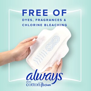 Always Pure Cotton with FlexFoam Size 2 Pads with Wings, Heavy Flow, 34 CT