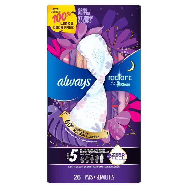 Always Radiant FlexFoam, with Wings, Size 5, 26 CT
