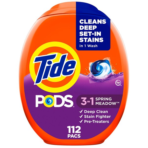 Tide Pods 3-in-1 Coldwater Clean Laundry Detergent, Spring Meadow Scent, 112 ct