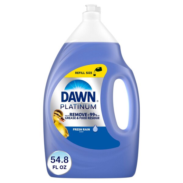 Dawn Platinum Liquid Dish Soap, Fresh Rain Scent, 54.8 oz