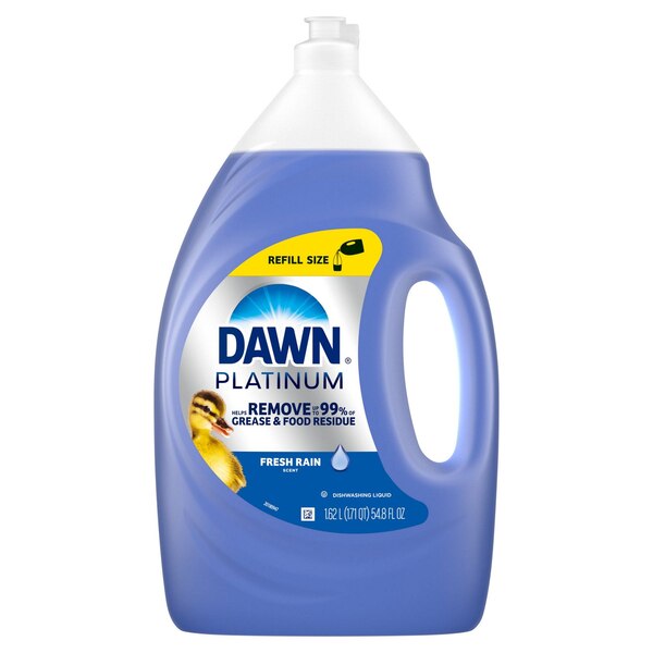 Dawn Platinum Liquid Dish Soap, Fresh Rain Scent, 54.8 oz