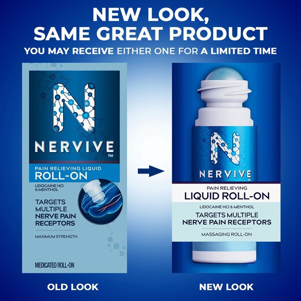 Nervive Pain Relieving Roll-On Liquid, 2.5 OZ