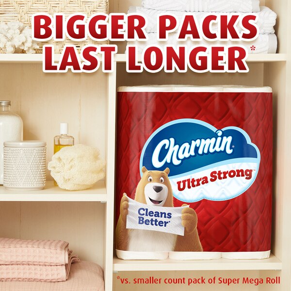 Charmin Ultra Strong Toilet Paper 9 Super Mega Rolls, 363 Sheets Per Roll