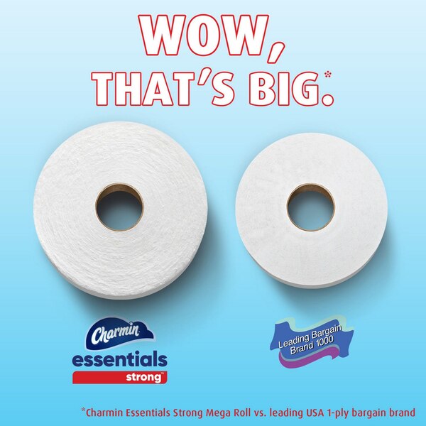 Charmin Essentials Strong Toilet Paper, 6 Mega Rolls