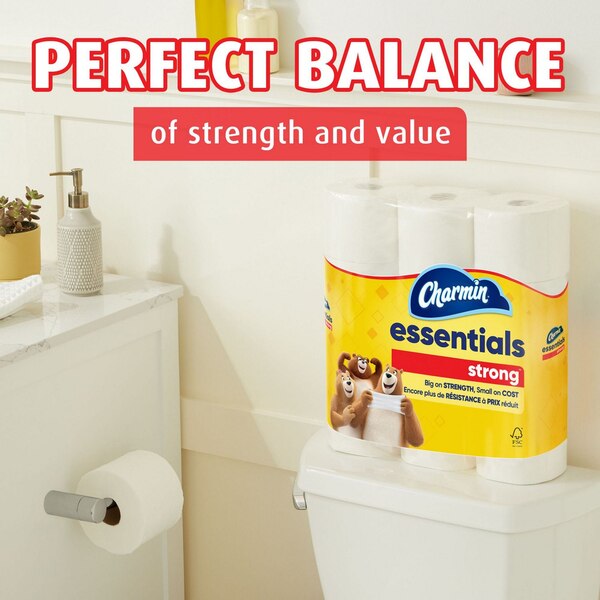Charmin Essentials Strong Toilet Paper, 6 Mega Rolls