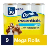 Charmin Essentials Soft Bathroom Tissue, 9 Mega Rolls, thumbnail image