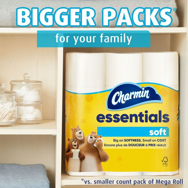 Charmin Essentials Soft Bathroom Tissue, 9 Mega Rolls