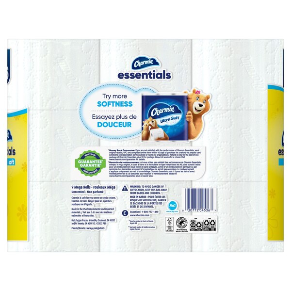 Charmin Essentials Soft Bathroom Tissue, 9 Mega Rolls