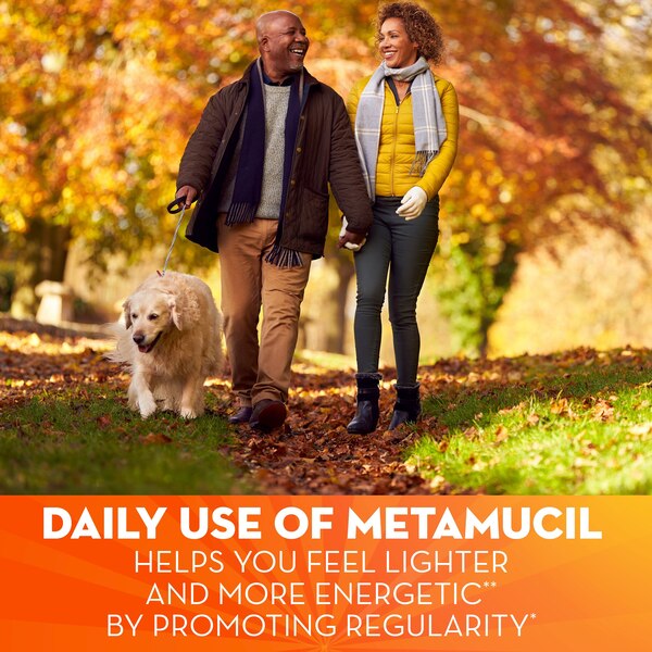 Metamucil Premium Blend Daily Psyllium Fiber Powder, Orange, 30 Servings