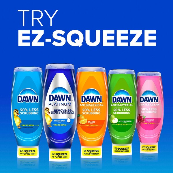 Dawn Platinum EZ-Squeeze Dishwashing Liquid Soap, Fresh Rain Scent, 24.3 oz