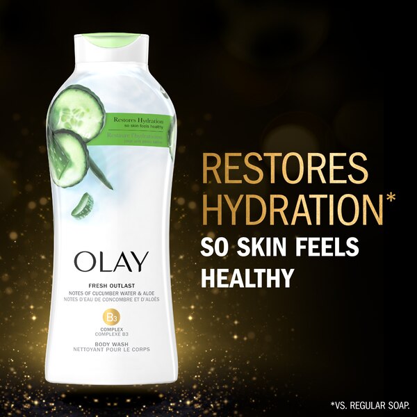 Olay Fresh Outlast Body Wash, Cucumber and Aloe, 22 oz