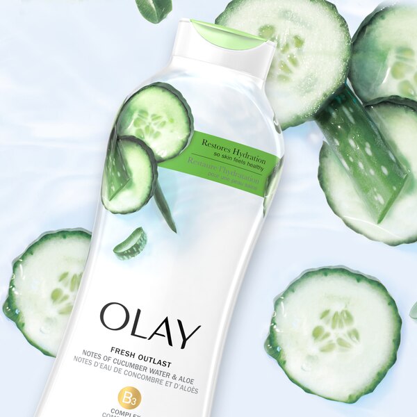 Olay Fresh Outlast Body Wash, Cucumber and Aloe, 22 oz