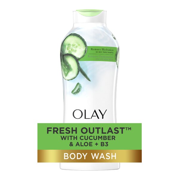 Olay Fresh Outlast Body Wash, Cucumber and Aloe, 22 oz