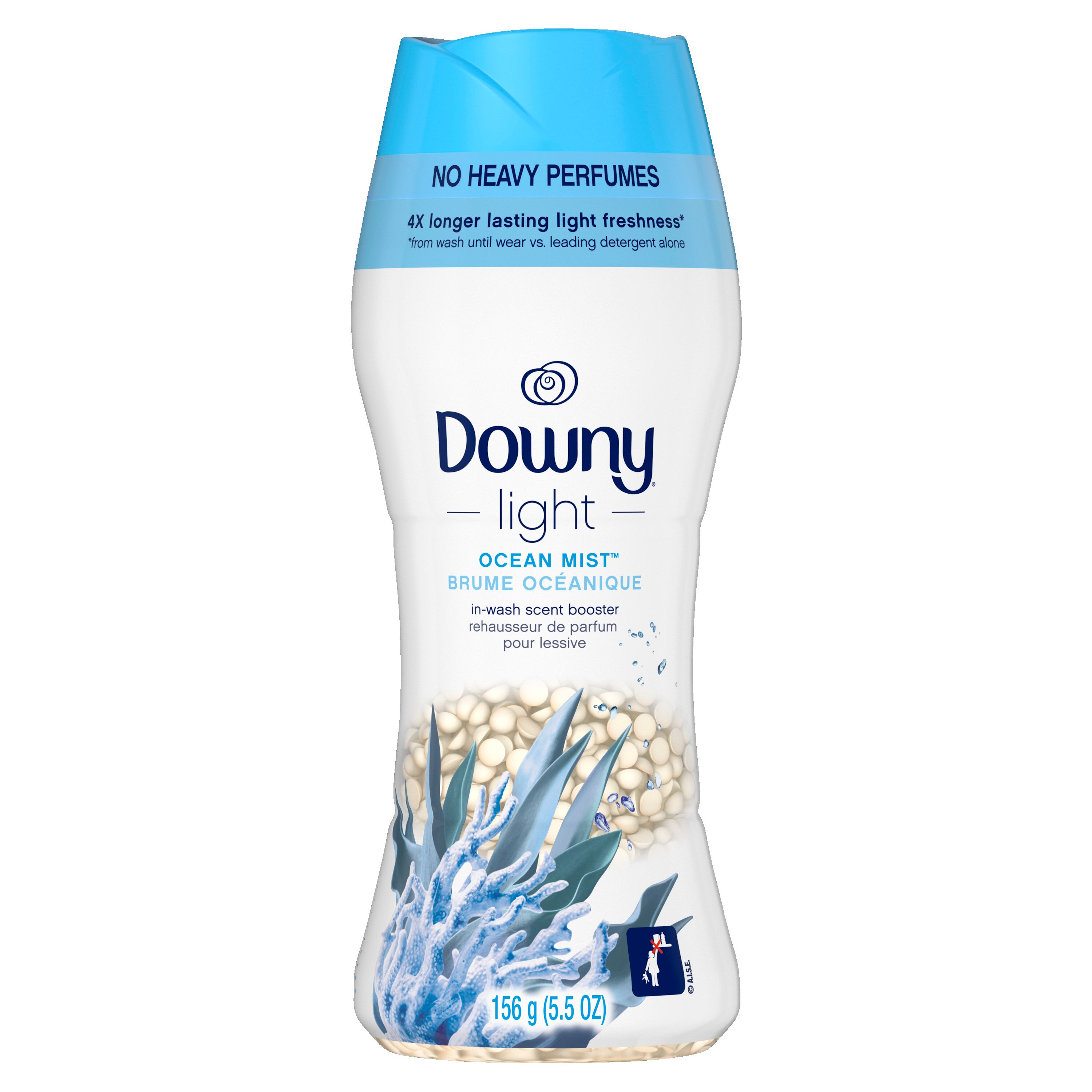 Downy Light Laundry Scent Booster Beads for Washer, Ocean Mist, 5.5 oz, with No Heavy Perfumes