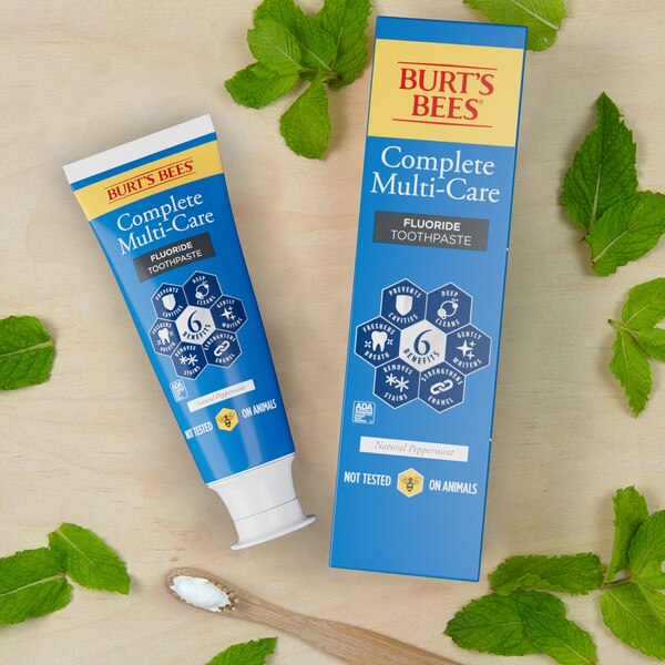 Burt's Bees Complete Multi-Care Fluoride Toothpaste, Natural Peppermint, 4.7 OZ