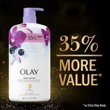 Olay Fresh Outlast Body Wash, Orchid & Black Currant, 30 oz, thumbnail image