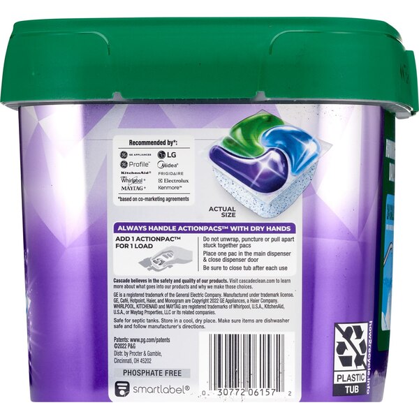 Cascade Platinum Plus ActionpPacs Dishwasher Detergent Pods, Fresh Scent, 38 CT