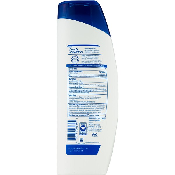 Head & Shoulders Green Apple 2-in 1 Dandruff Shampoo & Conditioner, 12.5 OZ