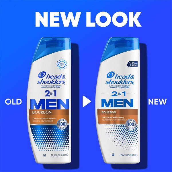 Head & Shoulders Mens Bourbon 2-in-1 Anti-Dandruff Shampoo & Conditioner, 12.5 OZ