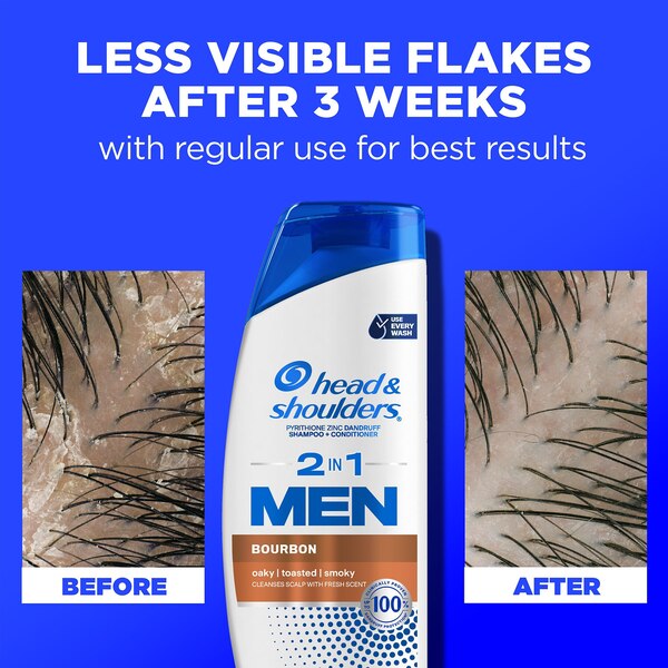 Head & Shoulders Mens Bourbon 2-in-1 Anti-Dandruff Shampoo & Conditioner, 12.5 OZ
