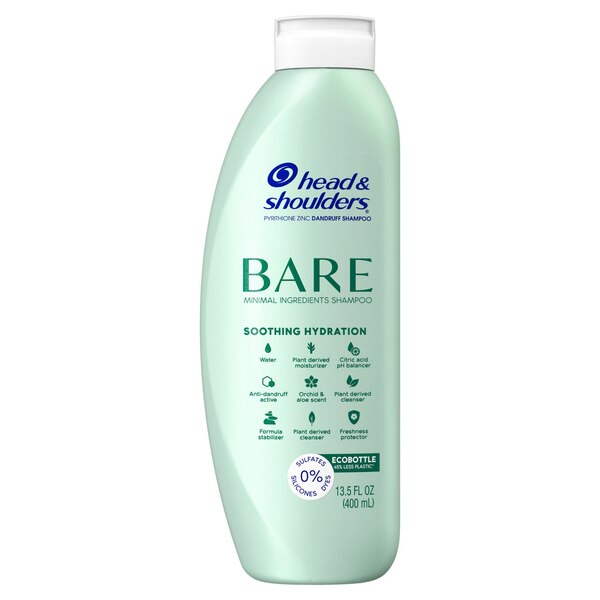 Head & Shoulders Bare Anti-Dandruff Shampoo, Soothing Hydration, 13.5 OZ