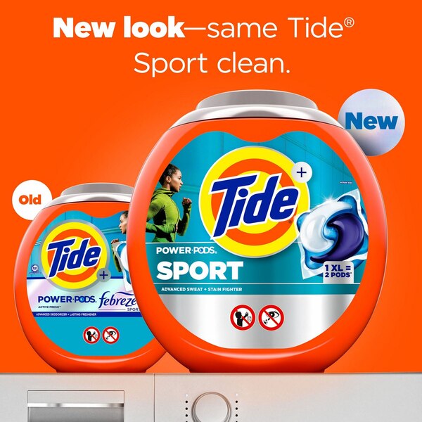 Tide+ Power Pods Sport Laundry Detergent XL Pacs, Active Fresh Scent, 25 ct