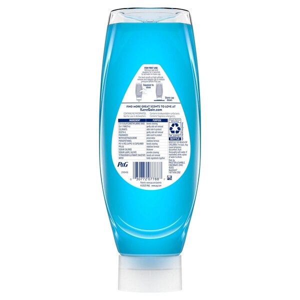 Gain Ultra Clean EZ-Squeeze Bleach Alternative Dishwashing Liquid Soap, Honey Berry Hula, 24.3 OZ