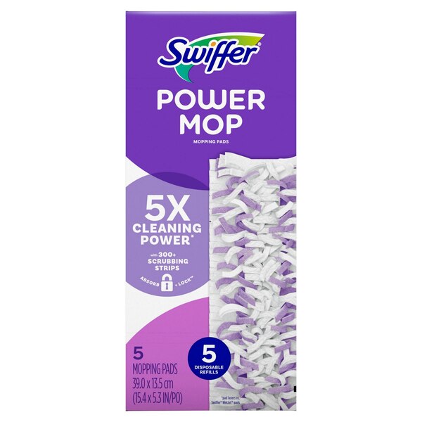 Swiffer PowerMop Multi-Surface Mopping Pad Refill, 5 ct