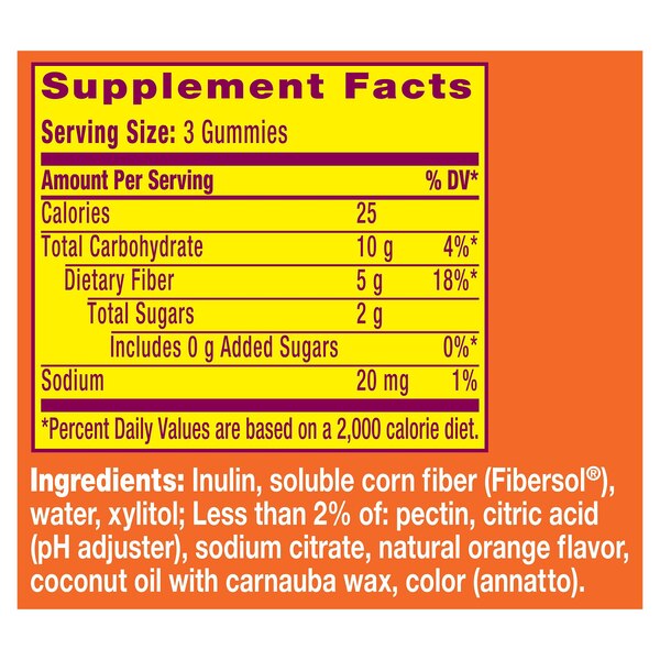 Metamucil Daily Fiber Gummies, Orange Flavored, 105 CT
