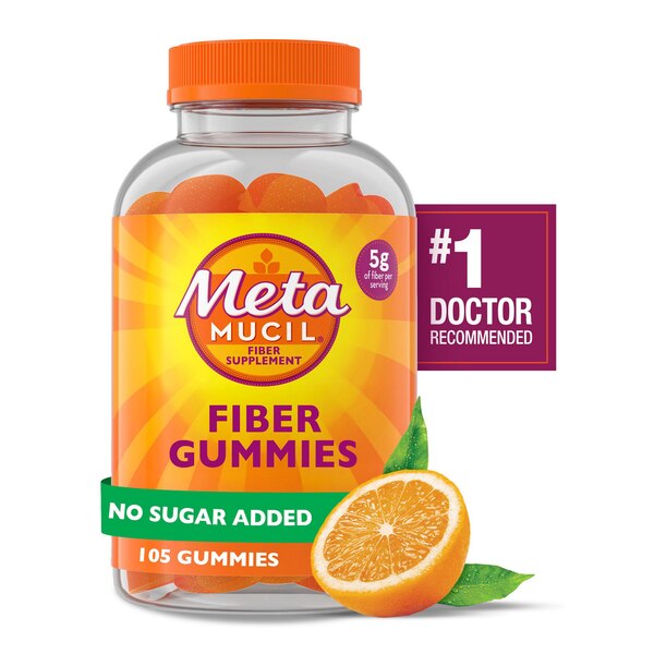 Metamucil Daily Fiber Gummies, Orange Flavored, 105 CT