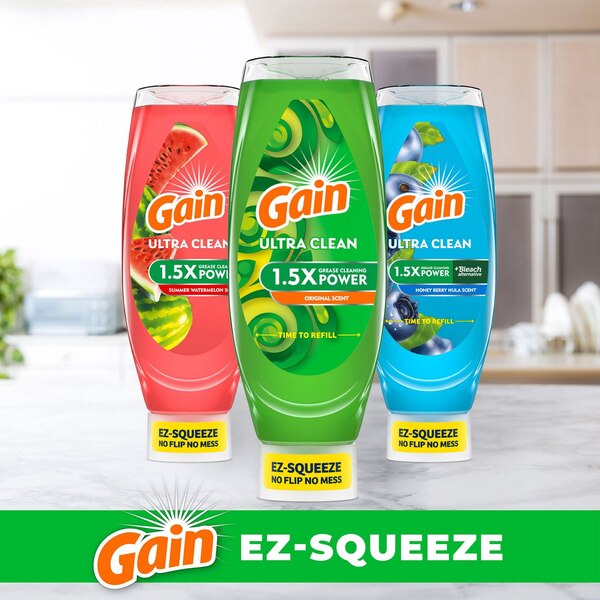 Gain Ultra Clean EZ-Squeeze Liquid Dishwashing Soap, Original Scent, 14.7 oz