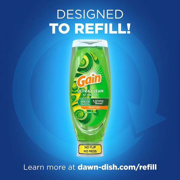 Gain Ultra Clean EZ-Squeeze Liquid Dishwashing Soap, Original Scent, 14.7 oz
