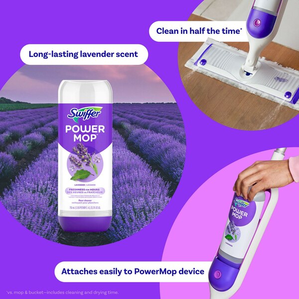 Swiffer PowerMop 2-Pack Cleaning Solution Refill, Lavender Scent, 25.3 oz each