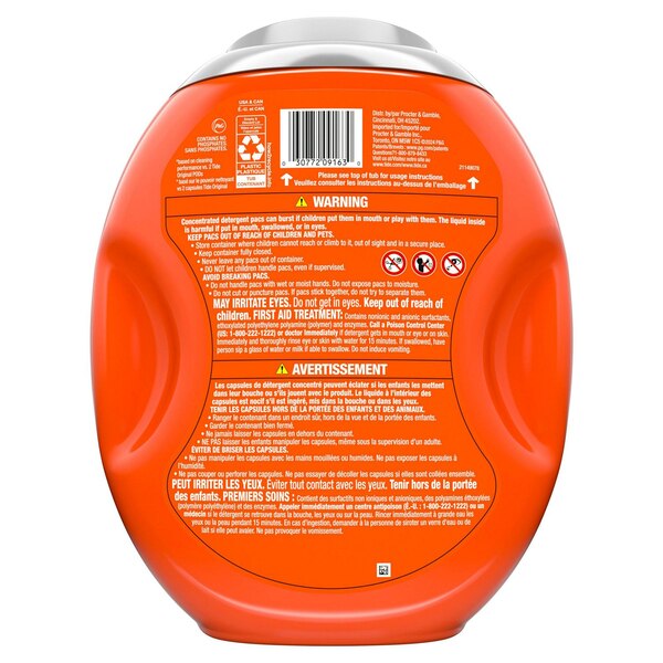 Tide+ XL Power Pods Hygienic Clean Laundry Detergent Pacs, Original Scent, 45 ct