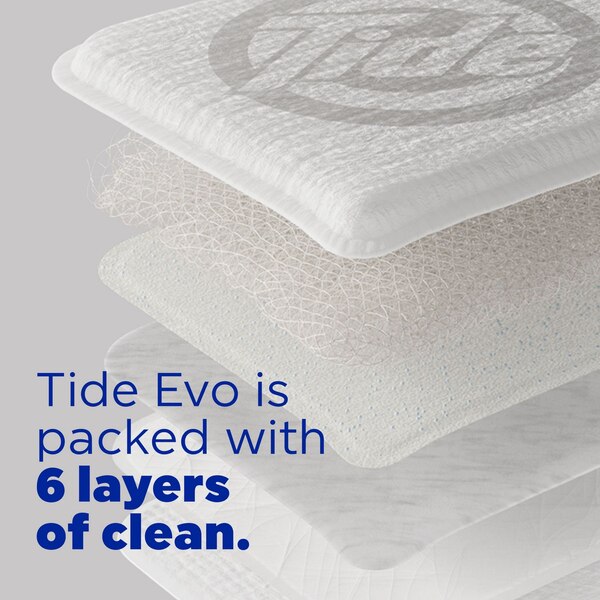 Tide Evo Fiber Tile Laundry Detergent, Spring Blast Scent, 44 ct