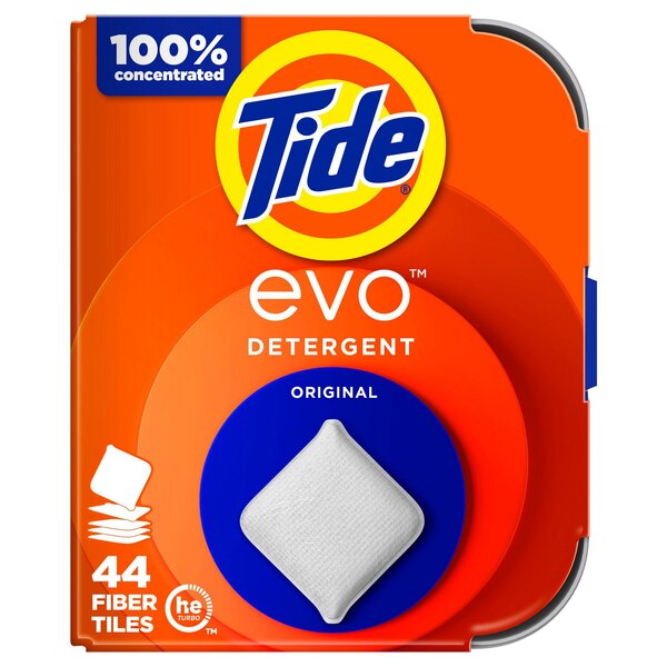 Tide EVO Detergent Fabric Tiles, Original Scent, 44 Loads