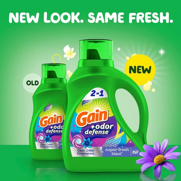 Gain + Odor Defense 2 In 1 Detergent, Super Fresh Blast, 88 oz