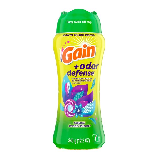 Gain + Odor Defense In-Wash Scent Booster Beads, Super Fresh Blast Scent, 12.2 oz