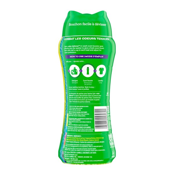 Gain + Odor Defense In-Wash Scent Booster Beads, Super Fresh Blast Scent, 12.2 oz