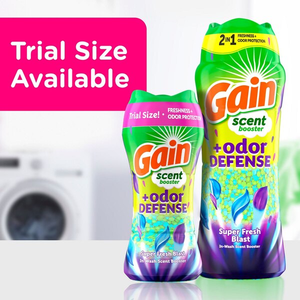 Gain + Odor Defense In-Wash Scent Booster Beads, Super Fresh Blast Scent, 12.2 oz