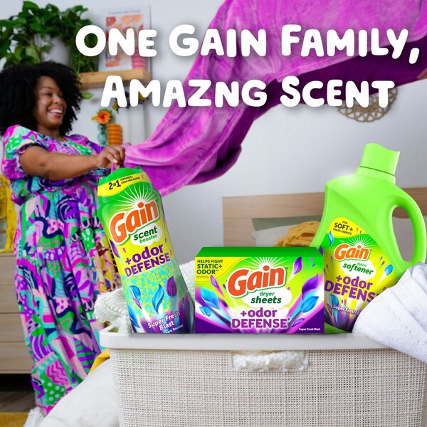 Gain + Odor Defense In-Wash Scent Booster Beads, Super Fresh Blast Scent, 12.2 oz