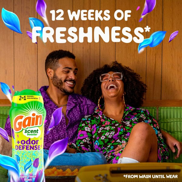 Gain + Odor Defense In-Wash Scent Booster Beads, Super Fresh Blast Scent, 12.2 oz