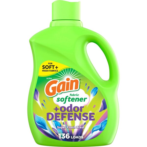 Gain + Odor Defense Liquid Fabric Softener, Super Fresh Blast Scent, 100 oz