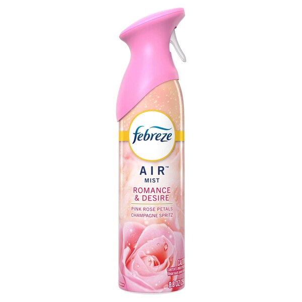 Febreze Romance & Desire Air Mist, Pink Rose Petals & Champagne Spritz, 8.8 oz