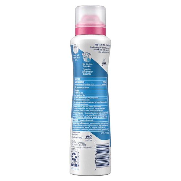 Secret Outlast Antiperspirant & Deodorant Dry Spray, Protecting Powder, 4.1 OZ 
