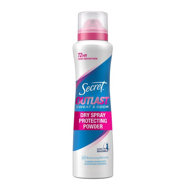 Secret Outlast Antiperspirant & Deodorant Dry Spray, Protecting Powder, 4.1 OZ 